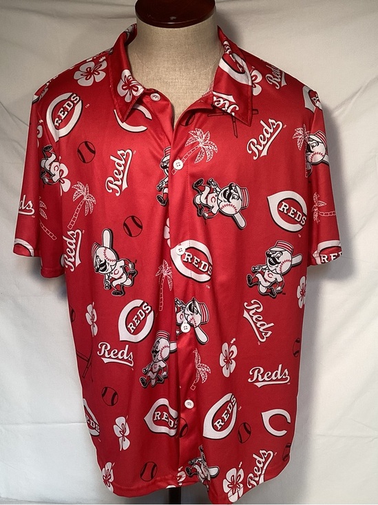 Bda Other - Cincinnati Reds Baseball Hawaiian Button Up Shirt Men’s Size XL